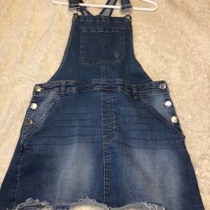 Denim overall dress